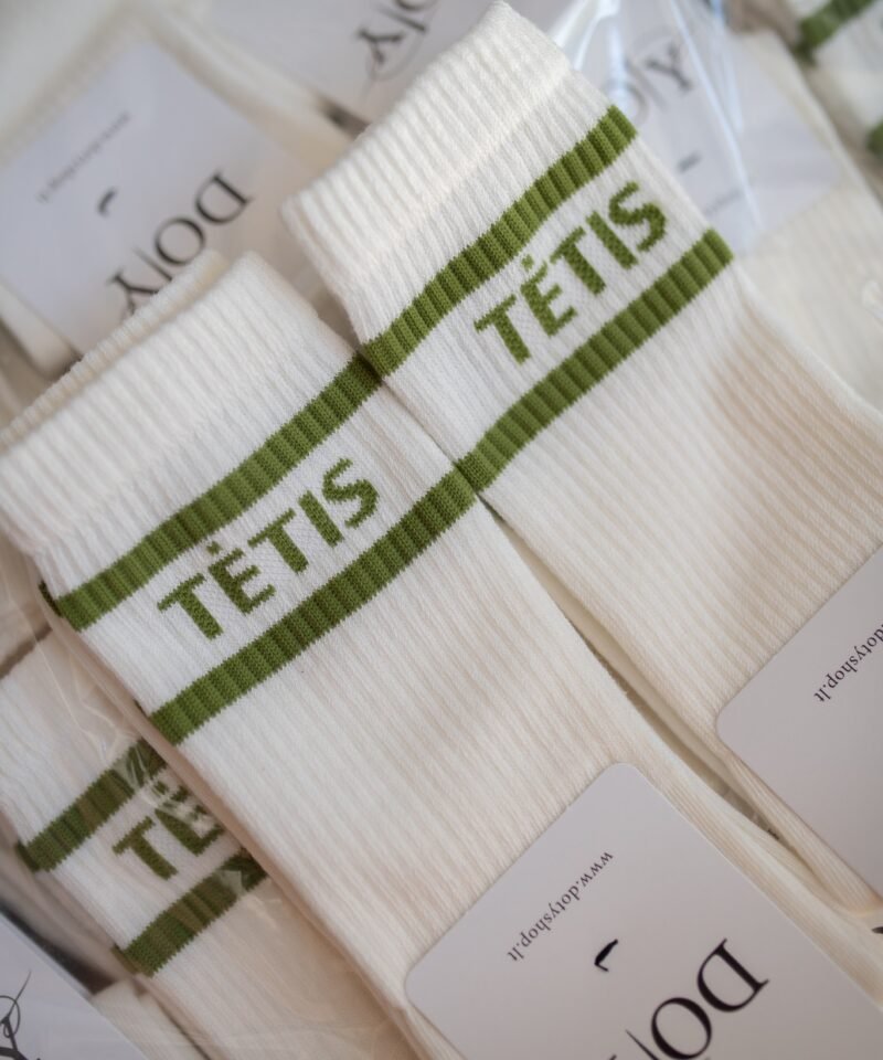 Tėtis kojinės žalia juostelė Milky