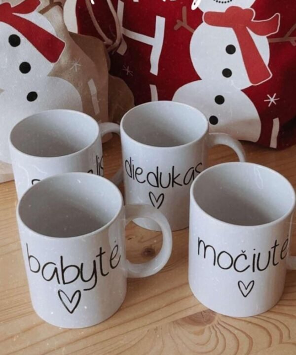 Puodelis su norimu užrašu