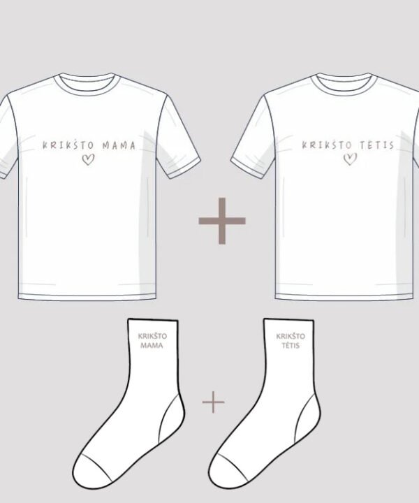 Krikšto tėvų marškinėliai + Kojinės